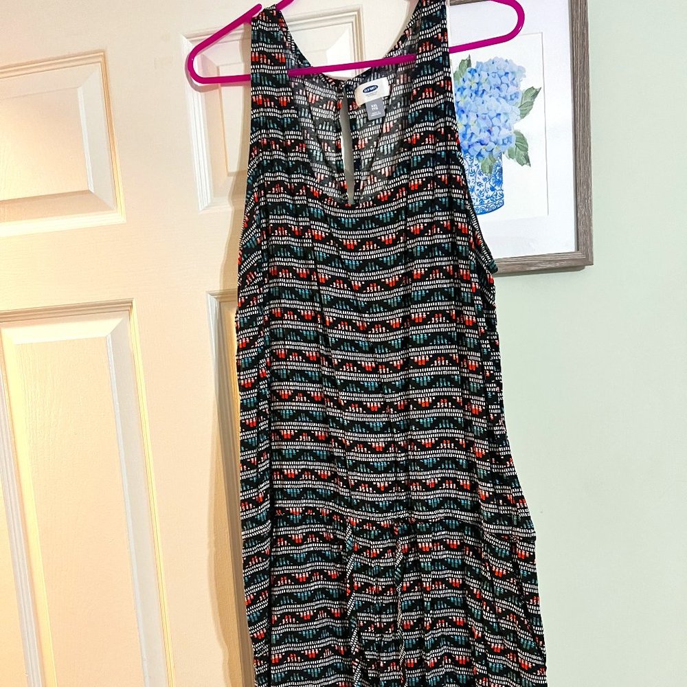 Aztec Print Sleeveless Romper